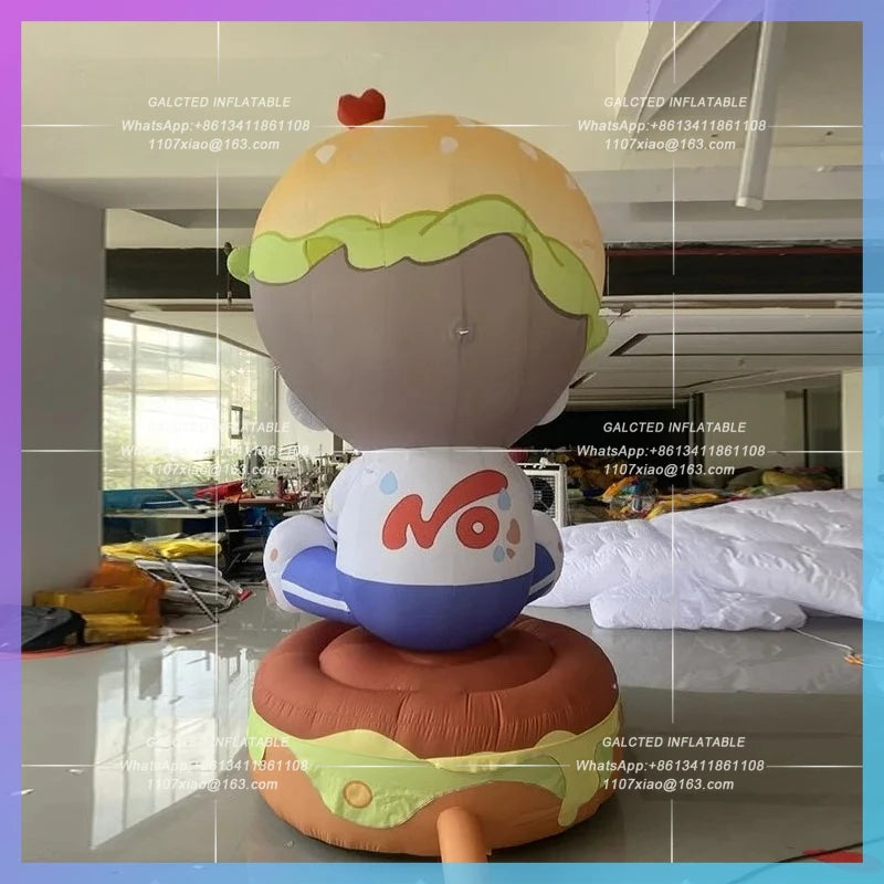 Star Idol fans will come to the aid Inflatable cartoon hamburger model of the airport pick-up concert punch card photo props