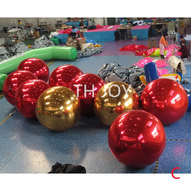 Colorful PVC Inflatable Reflective Ball,Inflatable Christmas Mirror Sphere, 5 pieces a lot Mirror Balls