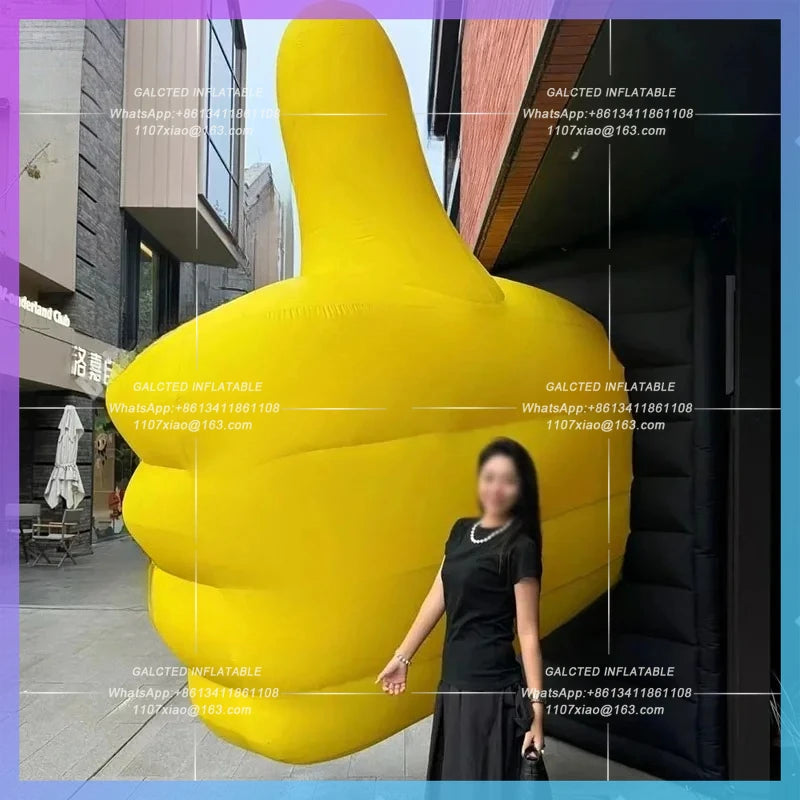 dopamine yellow atmosphere punch card Inflatable cartoon points praise thumbs up model praise life festival lighting props