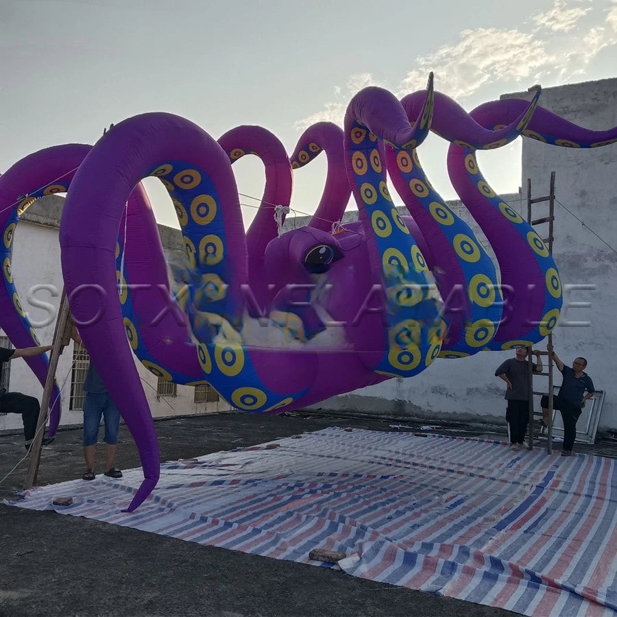 Advertising or Decorations Giant 6m Diameter Inflatable Octopus with Tentacles Inflatable Monster Animal Model for