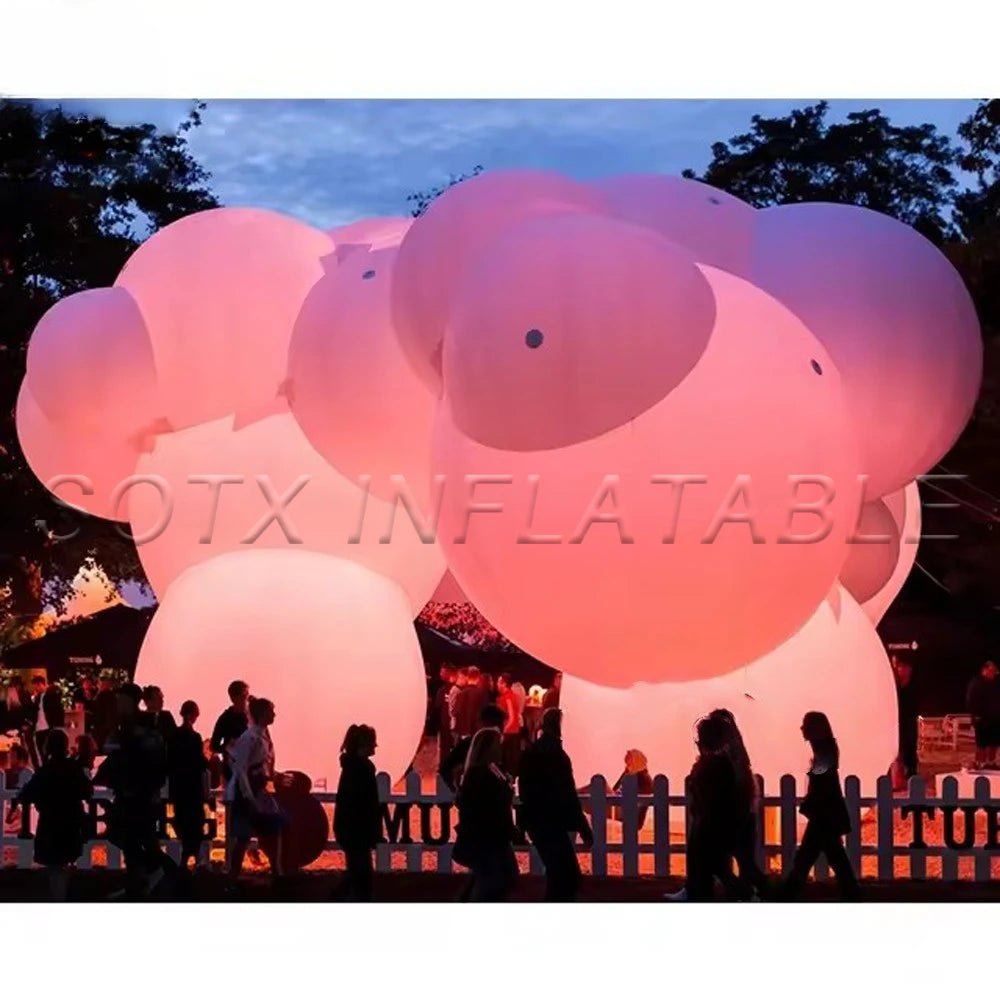 Cloud Art Exhibition Custom Inflatable Cloud Balloon Decoration For Ceiling Giant 8m 10m Inflatable