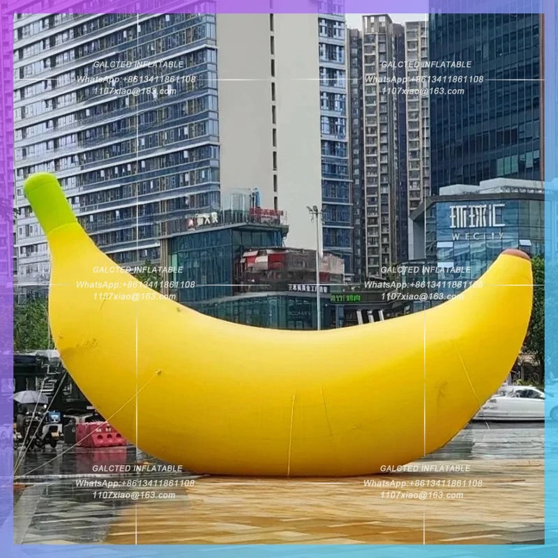 inflatable banana yellow realistic fruit Shopping mall decoration 3m huge summer fruit festival prop