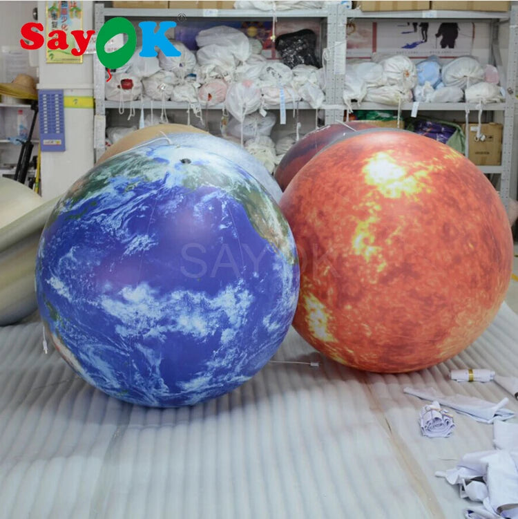 40" Dia Inflatable Planet Solar System Balloon 9 Planets Model Balloons for Children Learning Toys Educational Institution