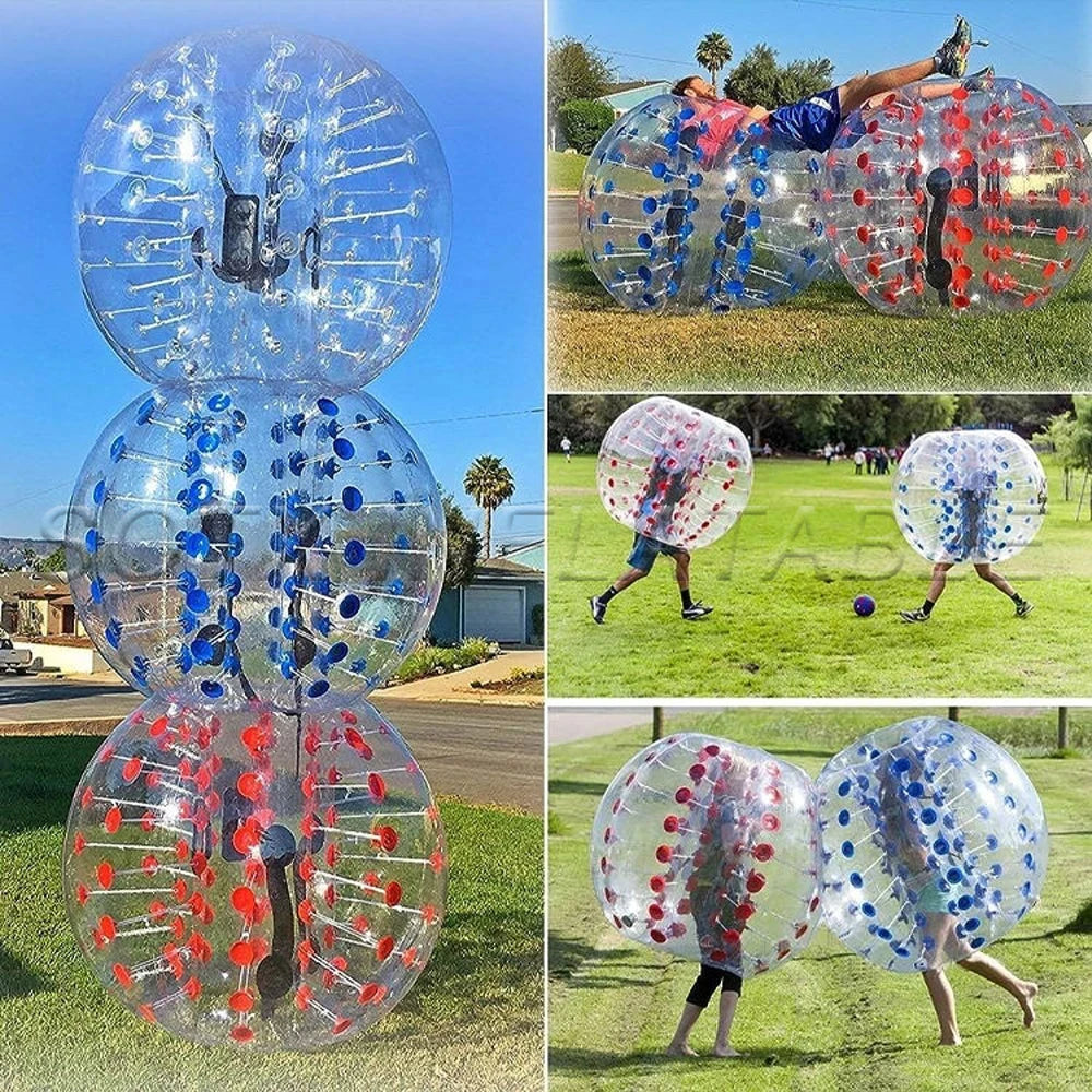 Suit For Outdoor Hot Selling Adult Tpu PVC Inflatable Bumper Bubble Ball With Red Green Blue Dots Football Soccer Body Zorb Ball