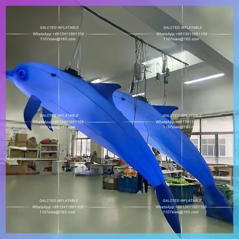 inflatable dolphin Underwater animal Colorful blue ocean marine fish for aquarium advertising