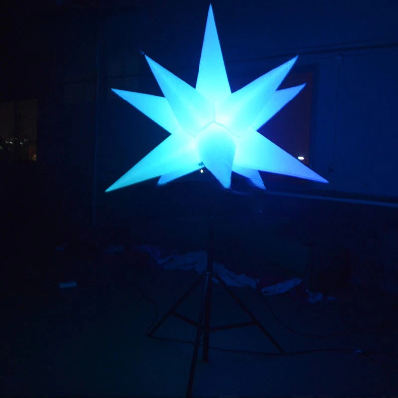 Wedding Party 1.5mDia. Inflatable Star Balloon with Stand Tripod Decoration, Lighting for Event Advertising,