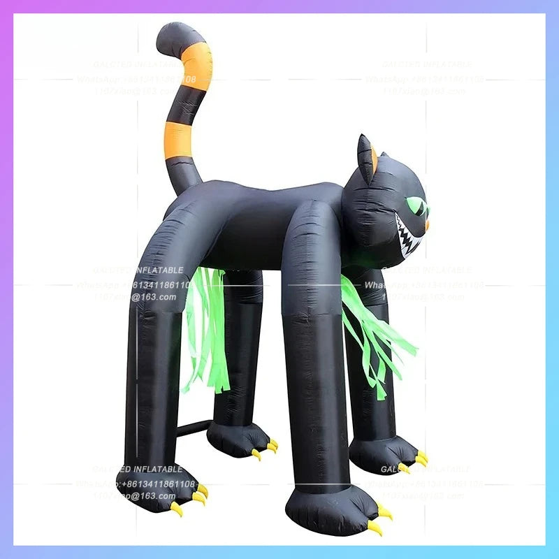 Inflatable Black Cat Arch Halloween Customized 3.2x2.5x4 Meters  Decoration For Sale