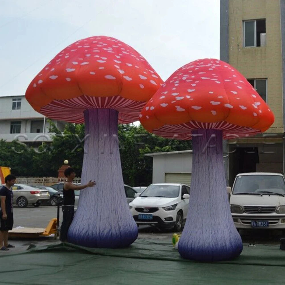 Party Event Outdoor 2.4/3mH Inflatable Mushroom Decoration with LED lighting for