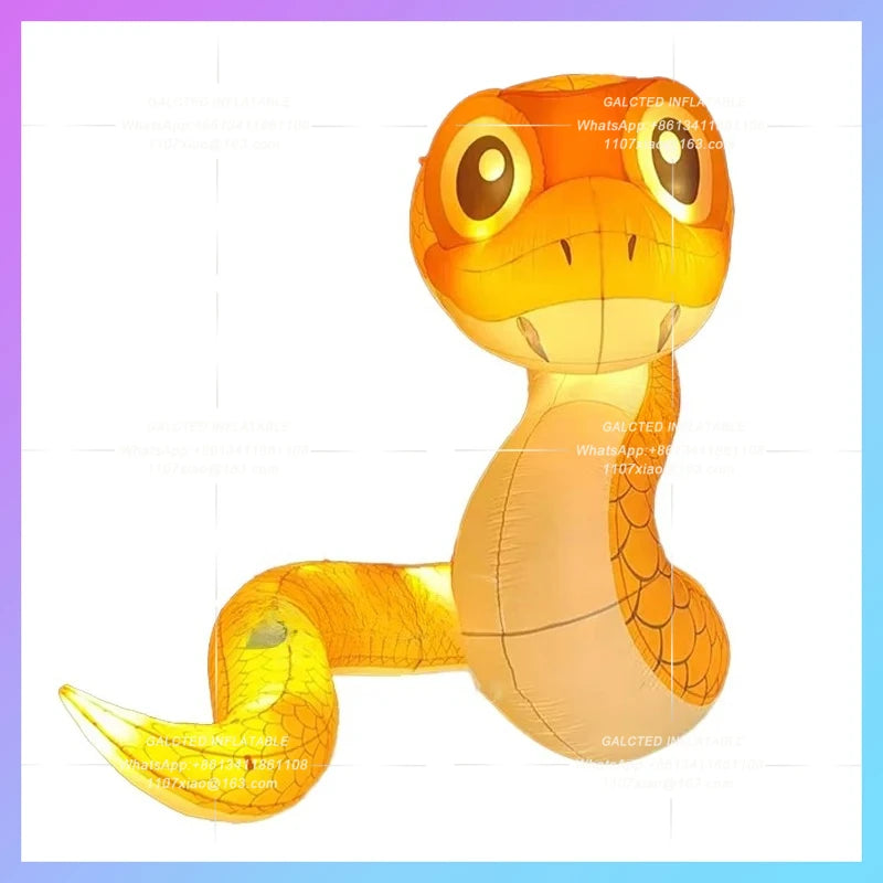 snake year street decoration spring Chinese inflatable snake white light festive celebration activity prop