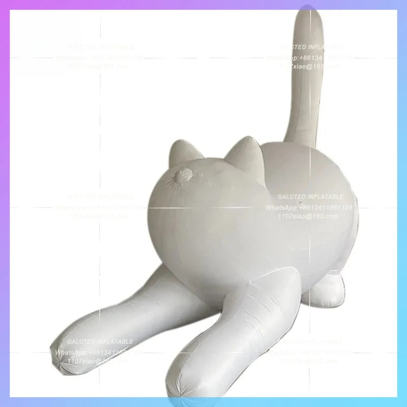 Cat Air Model Interactive Mall Inflatable cartoon can doodle DIY White Model Drainage Pet Festival exhibition creative sign