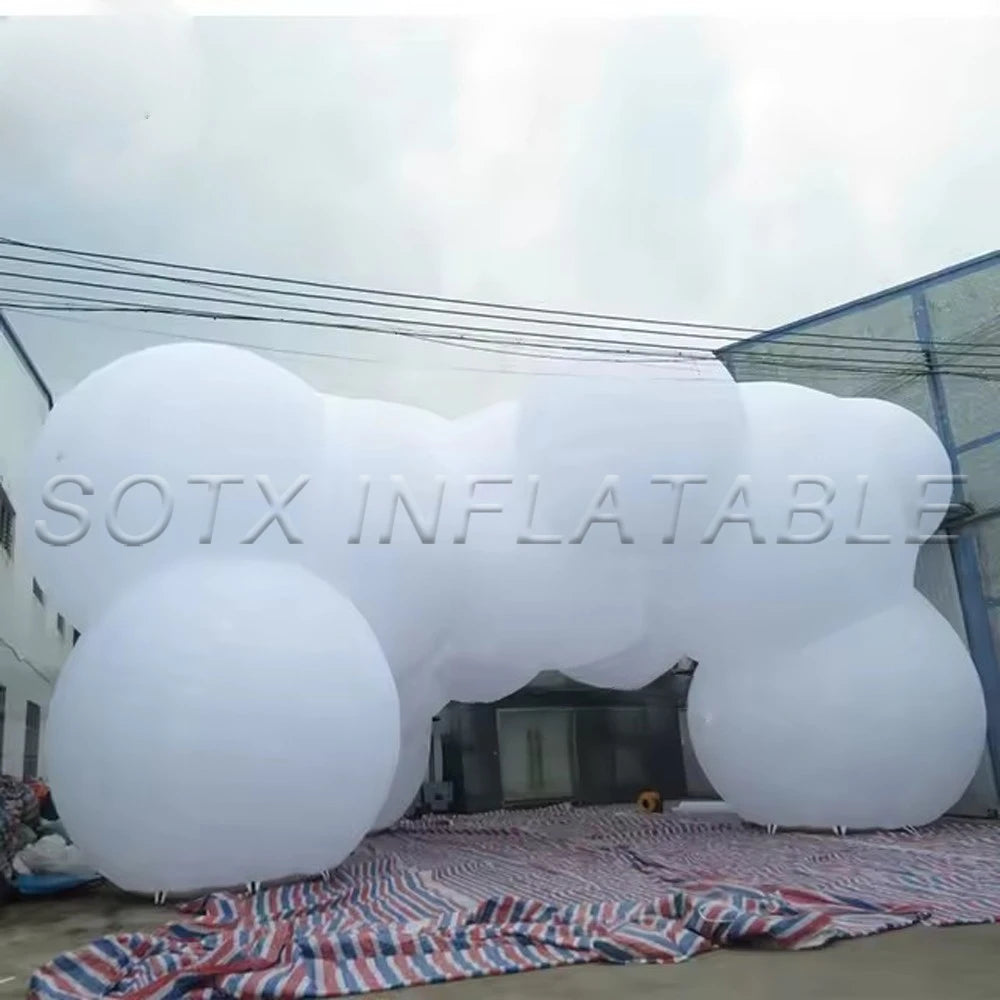 Cloud Art Exhibition Custom Inflatable Cloud Balloon Decoration For Ceiling Giant 8m 10m Inflatable