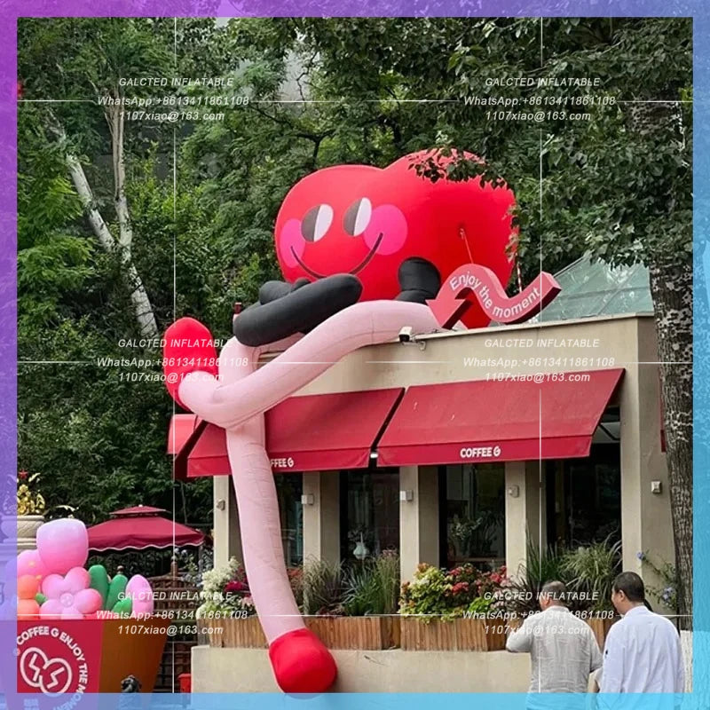 Long Legs Love Valentine's Day Inflatable cartoon heart gas model proposal blind date atmosphere lighting arrangement