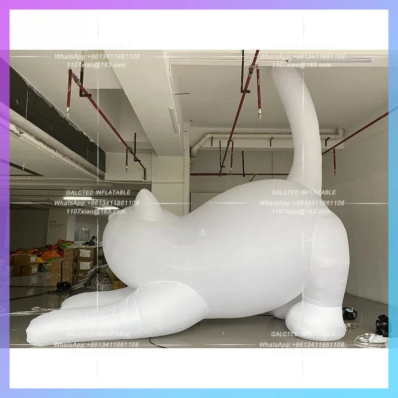 Cat Air Model Interactive Mall Inflatable cartoon can doodle DIY White Model Drainage Pet Festival exhibition creative sign