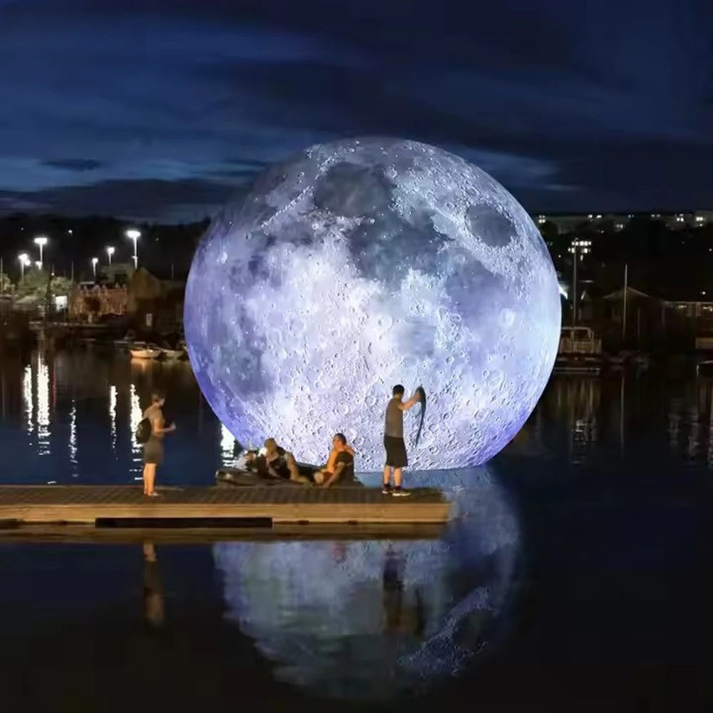 For Festival Decoration Blow Up Giant Inflatable Moon With Built in LED Lights Airtight PVC Planet Balloon Earth Balloon