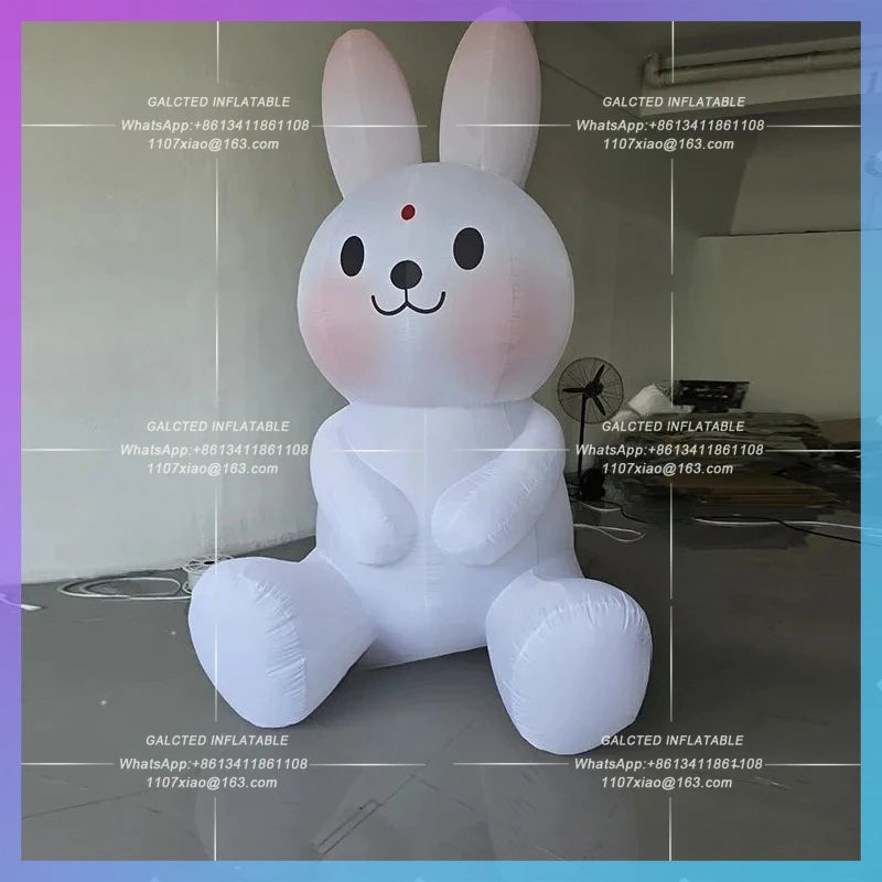 Chinese Festival mid-autumn Inflatable cartoon seat rabbit model  Festival New Year Zodiac lighting advertising props