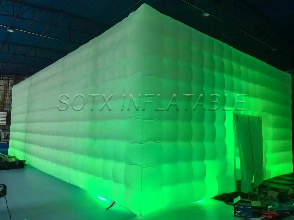 Club For Wedding Events Portable Large Inflatable Cube Party Tent House With Led Lights White Black Nightclub Blow Up Night
