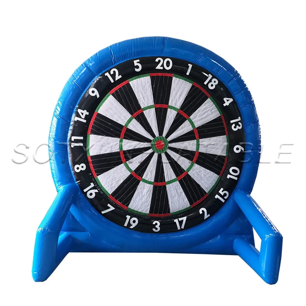 Outdoors Play Giant Commercial Occluded Inflatable Soccer dart Air Pump Football Darts Game With Sticky Balls For Backyard