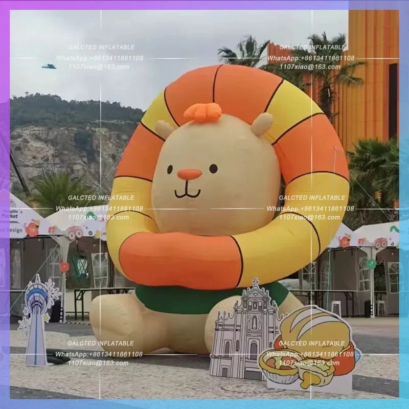 outdoor exhibition advertising decorative Giant cartoon inflatable Lion Zoo amusement park mall props size can be customized