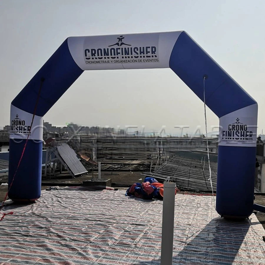 Logo/Event On Sale Cheapest Angle Arch Balloon Inflatable Billboard Archway In Blue and White With