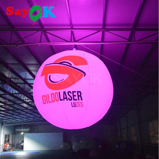1.5m Inflatable LED Balloon Logo Customized Inflatable Hanging Ball for Concert Wedding Exhibition Events