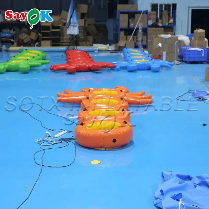 Swimming Pool Beach 3.5m PVC Inflatable Lobsters Shape Floating Row Raft Inflatable Float Lobsters for Adult Kids Summer