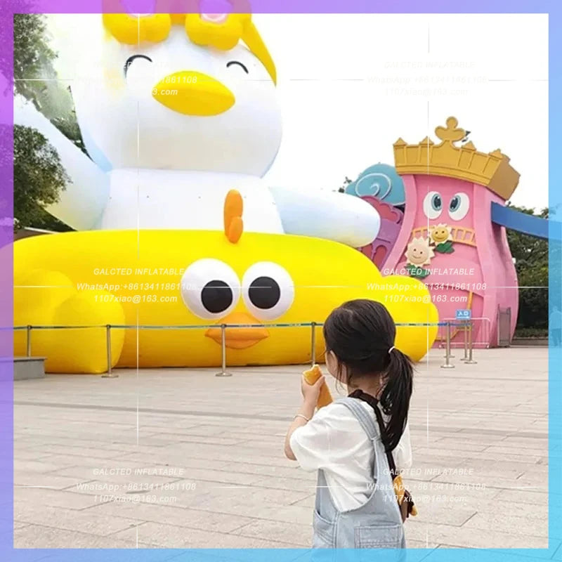 yellow duck air model children's Inflatable cartoon swimming circle sunglasses Park Water World Theme Beach Bazaar Party