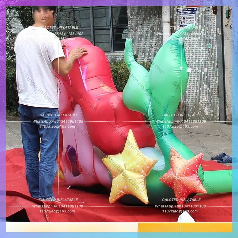 Inflatable Mermaid Cartoon Character Hot Sale Inflatable Mermaid Balloon Giant  for Ocean Theme Decor Party Outdoor toy