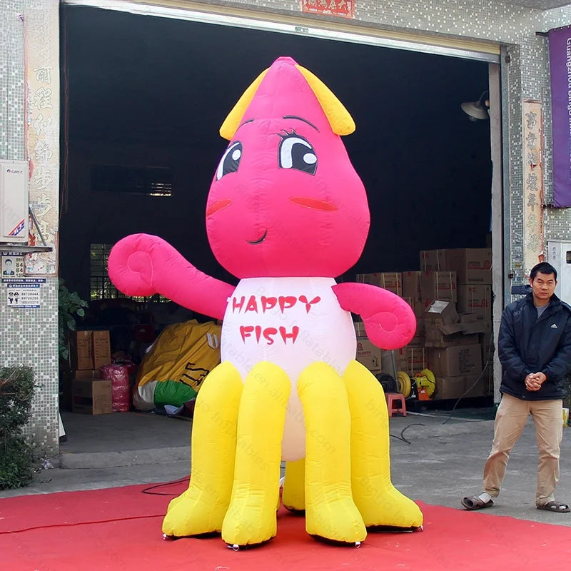 Customized High Inflatable Octopus Cartoon Promotional Digital Print Blow Up Octopus Model For Decoration