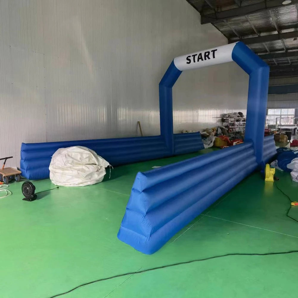 Inflatable Arch Blue Free Standing Inflatable Start Finish Line Arch With Blower Outdoor Archway For Sports Racing Advertising