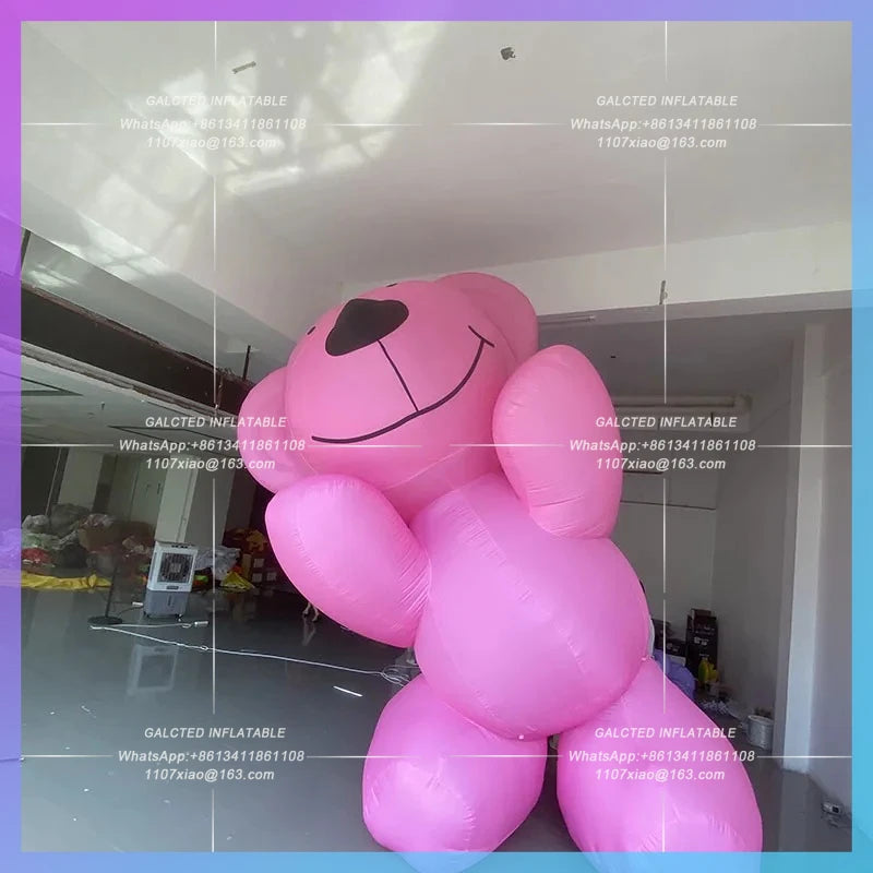 romantic atmosphere proposal  Inflatable pink sitting bear model cute wedding qixi lighting atmosphere lawn layout