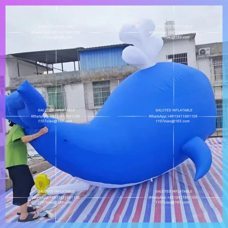 swimming aninal giant cartoon dolphin Ocean inflatable dolphin blue for aquarium zoo festival decoration prop