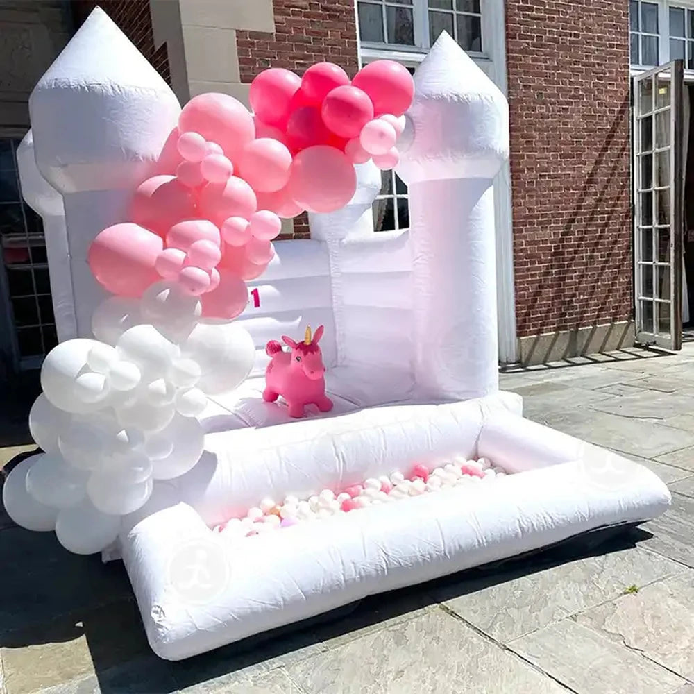 For Party Event Mini Toldder White Inflatable Bounce House Kids Commercial Jumper Bouncer Wedding Bouncy Castle With Ball Pit