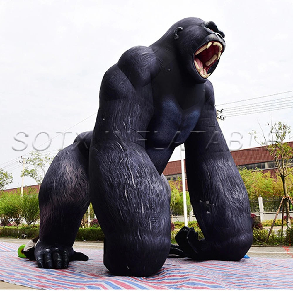 Gorilla For FestivalOutdoor Event Giant Black Gorilla Inflatable Customized 6m High Huge Inflatable