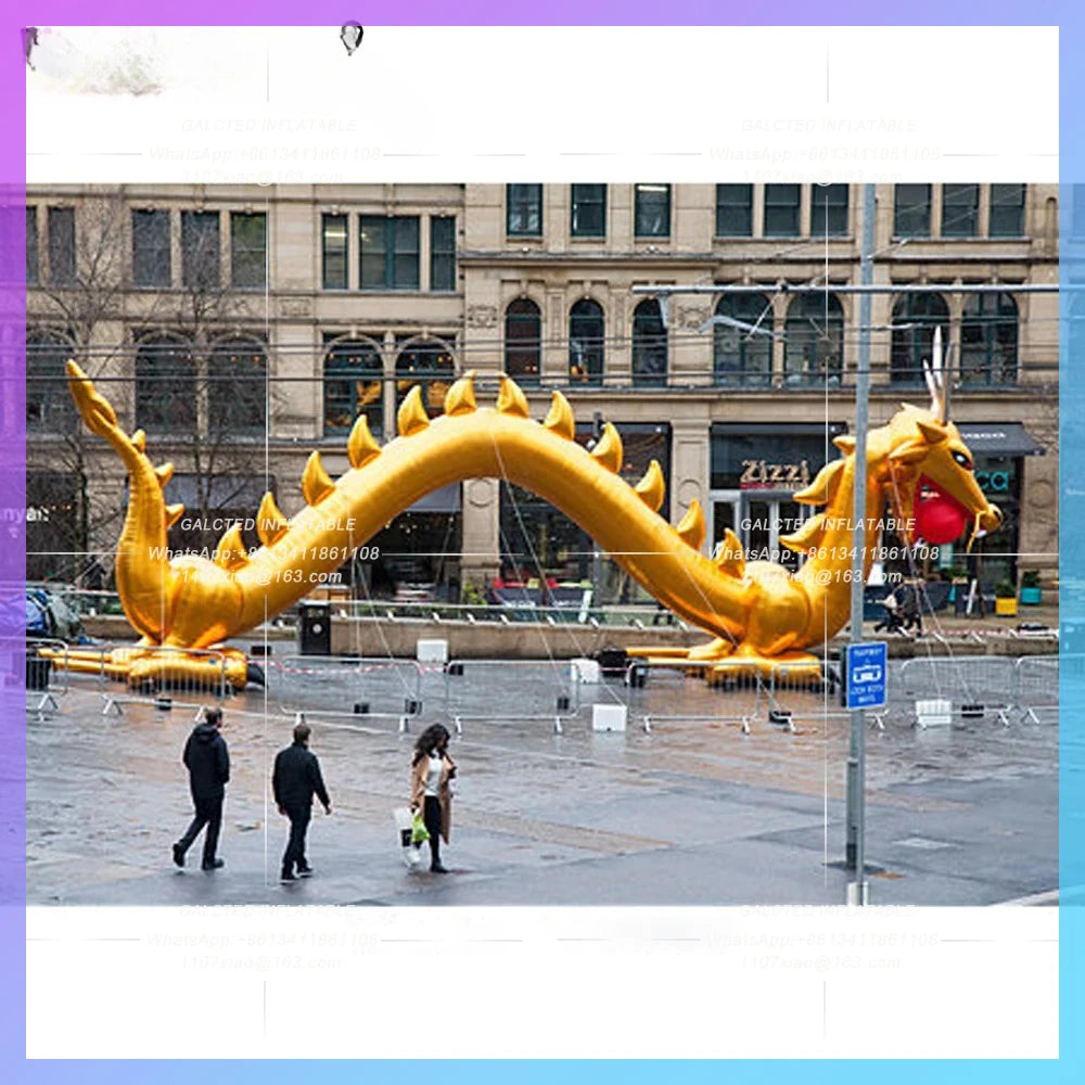 Chinese Style Inflatable Dragon Large Size Inflatable Golden Dragon With Ball,Character Mascot Balloon For Advertising Events