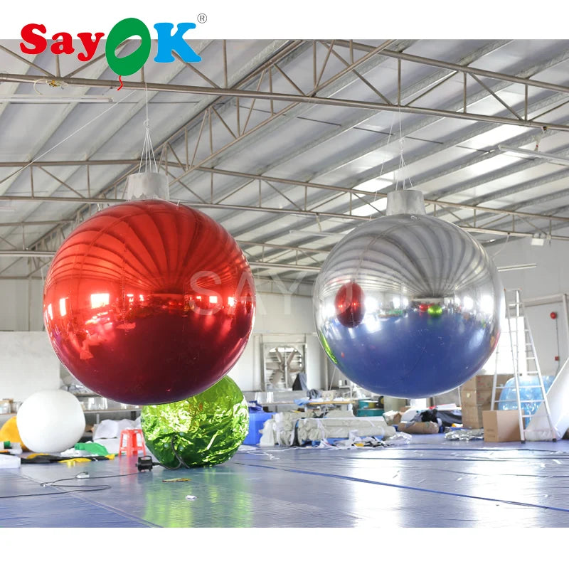 Large PVC Inflatable Mirror Ball with Hat Inflatable Mirror Balloons for Party Show Commercial Advertising Decoration