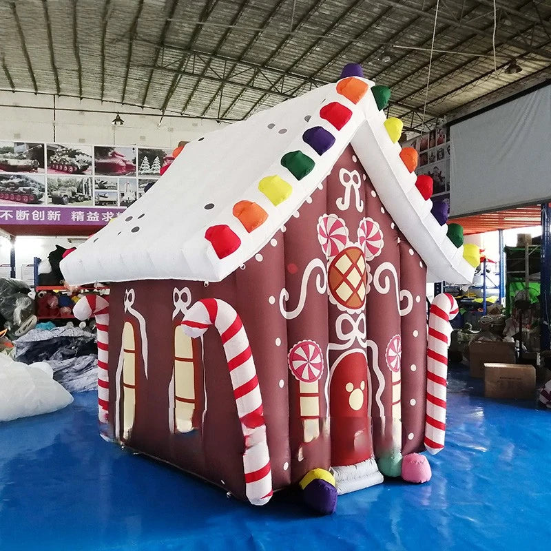 Inflatable Outdoor Giant Christmas House Santa Claus with Lights Inflatable Christmas Tree Indoors Decor