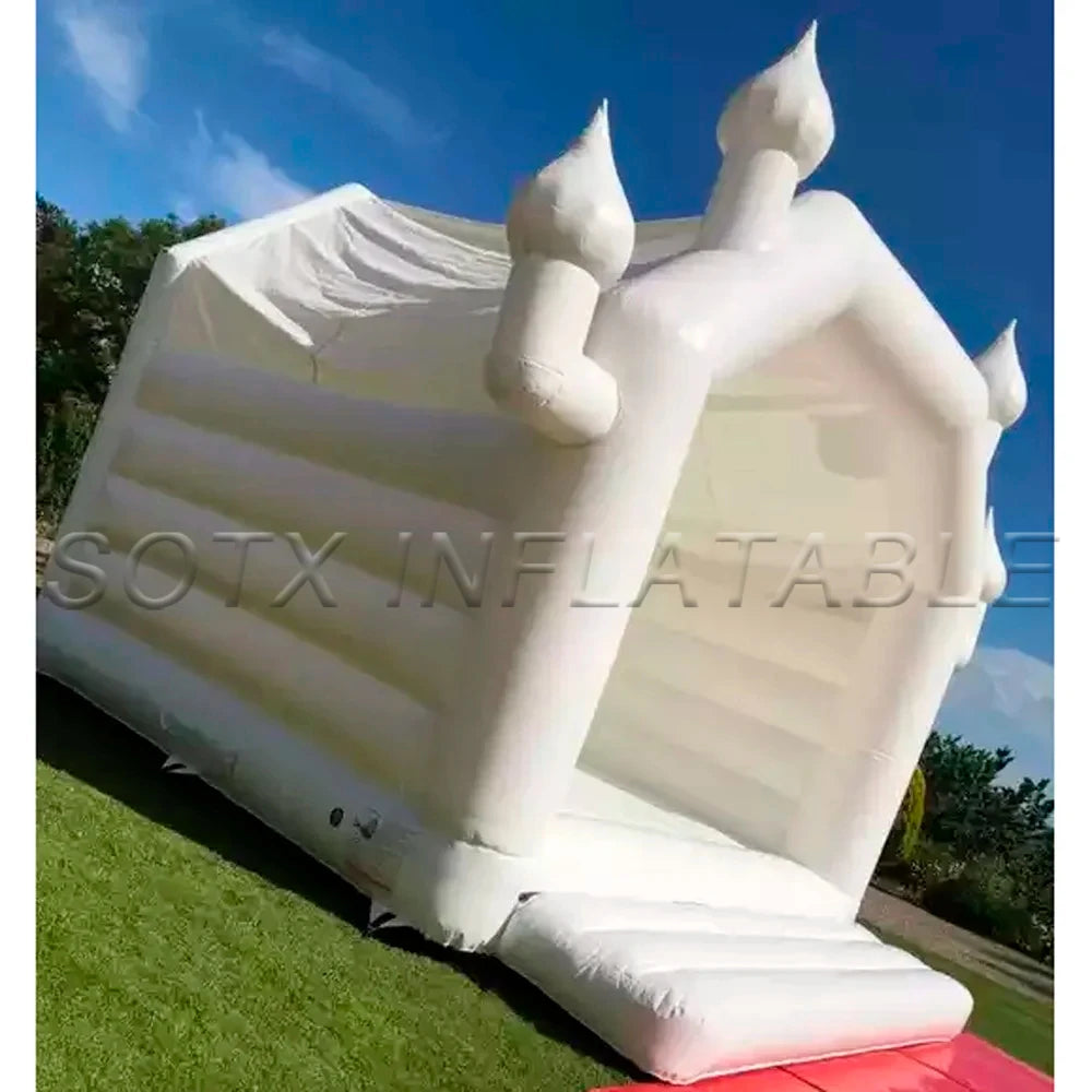 House For Kids Play PVC 4*4m Pink Princess Inflatable Bouncy Castle Moonwalks Jumping Bouncer Wedding White Bounce