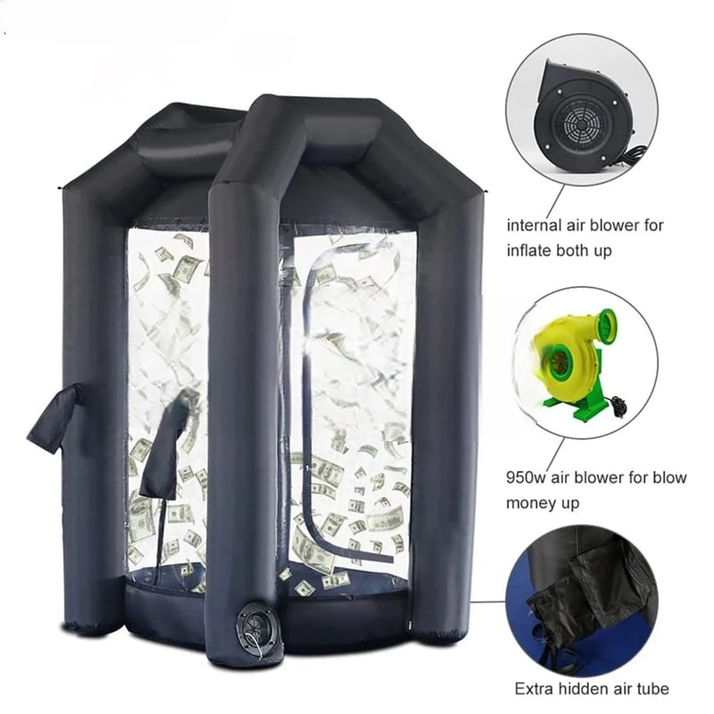 Game for Business Rent Fast Shipping Inflatable Cash Cube Money Booth Pop Up Catching Grab Machine Inflatable Interactive
