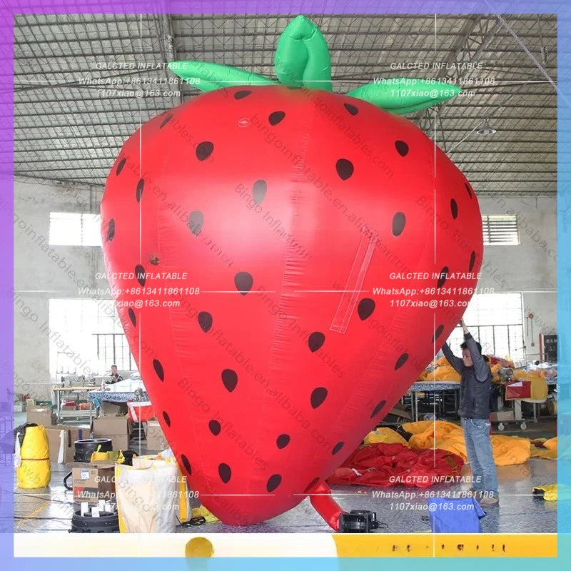 Inflatable Fruit Replica Giant Customized 3m/4m High Inflatable Strawberry Balloon Children toy for Advertising Toy