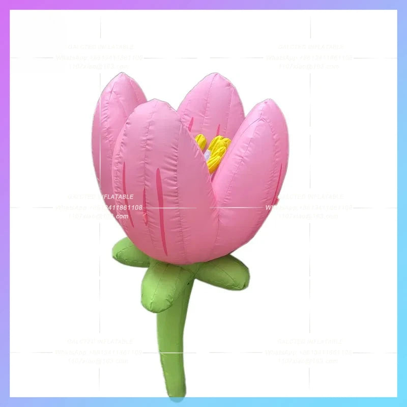 inflatable flower model Large shopping malls display festive atmosphere pink