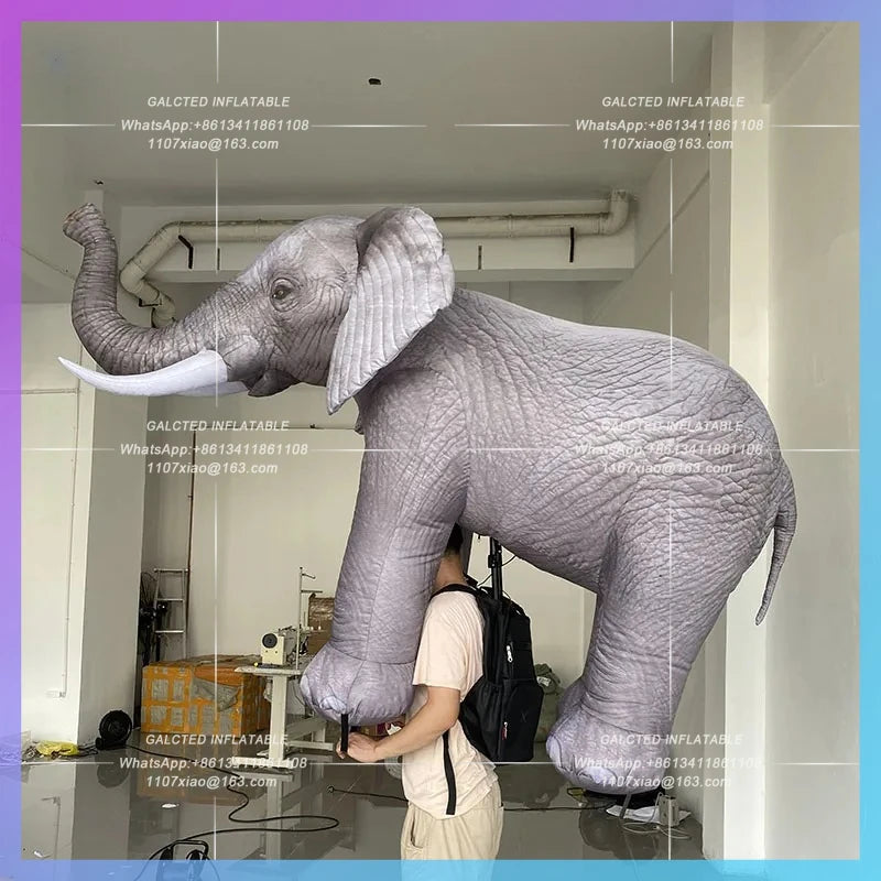 human back Walking Zoo Wild Elephant Inflatable simulated elephant air model  Valley Amusement Park Parade Interactive props