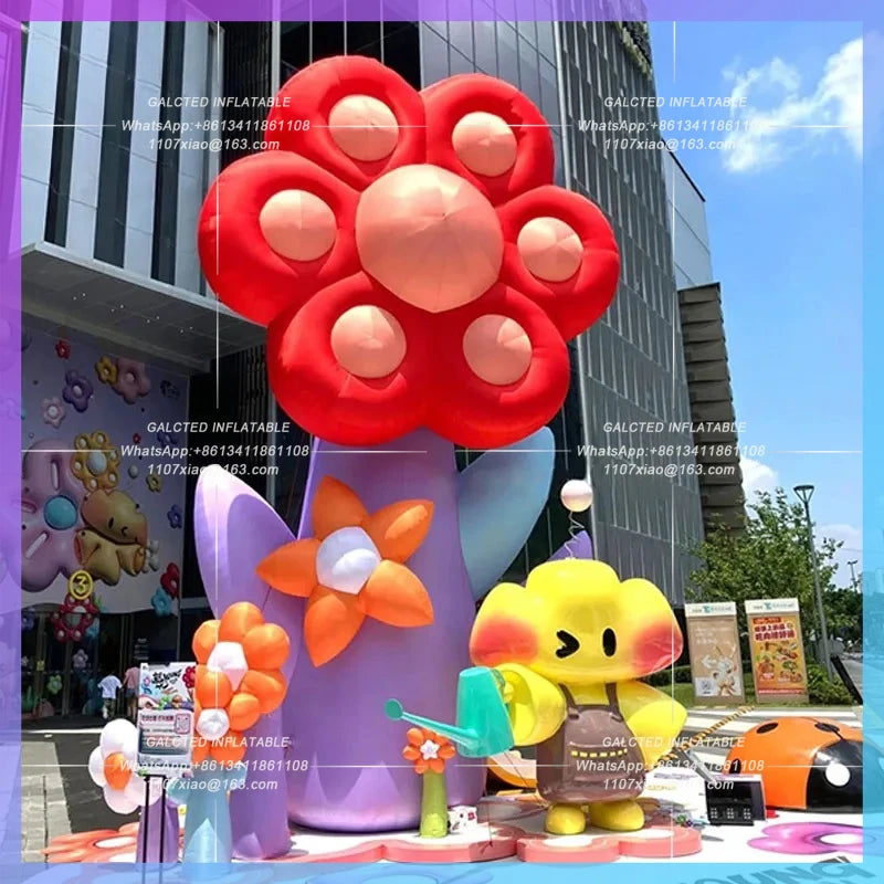 theme park lighting atmosphere layout Inflatable cartoon cute flower combination gas model program planning activities