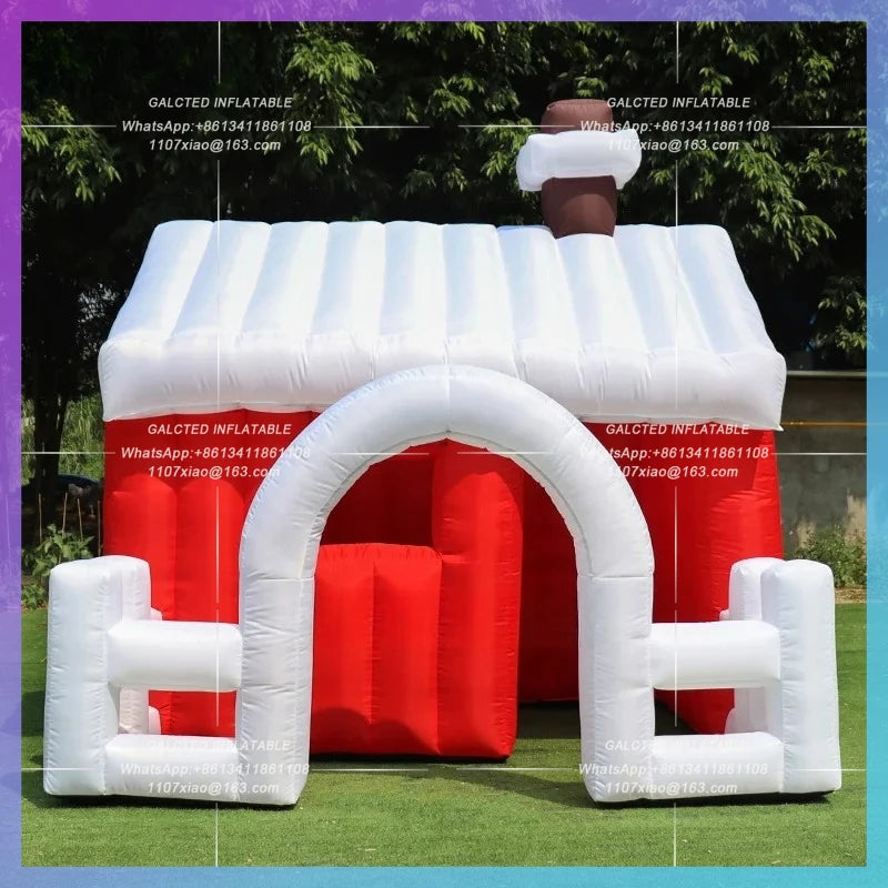 Inflatable Christmas Villa House Customized 9.8ft/3m For Decoration / Giant Inflated Xmas Balloon Photo Props Toys