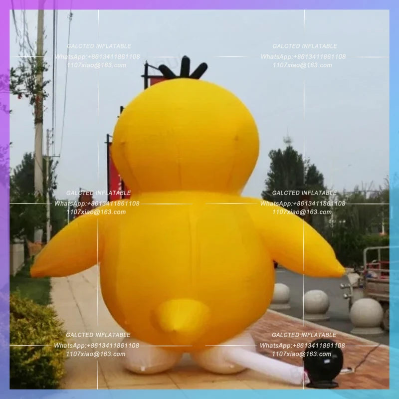 attractive people giant yellow duck Inflatable duck outdoor square activity
