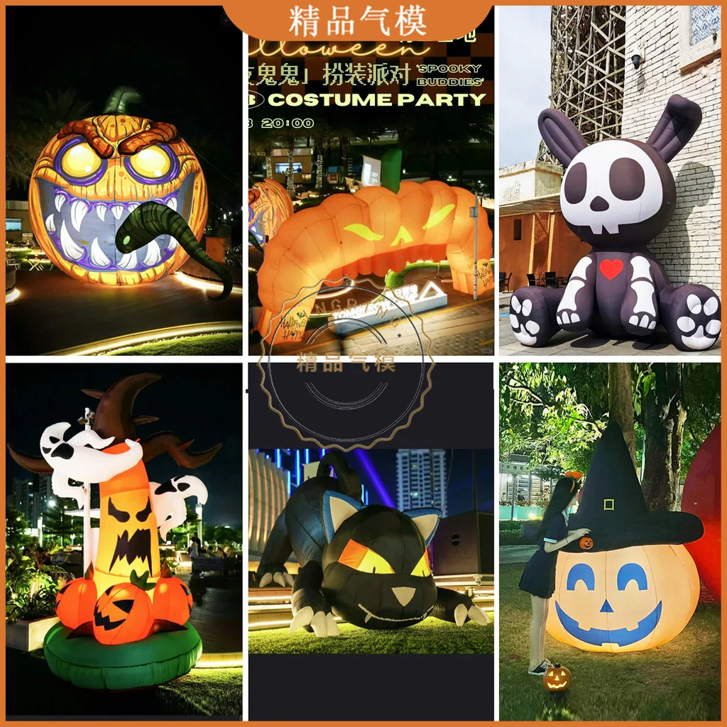 Inflatable Halloween Pumpkin Arch - Spooky Decoration for Bars, Nightclubs, and Outdoor Events