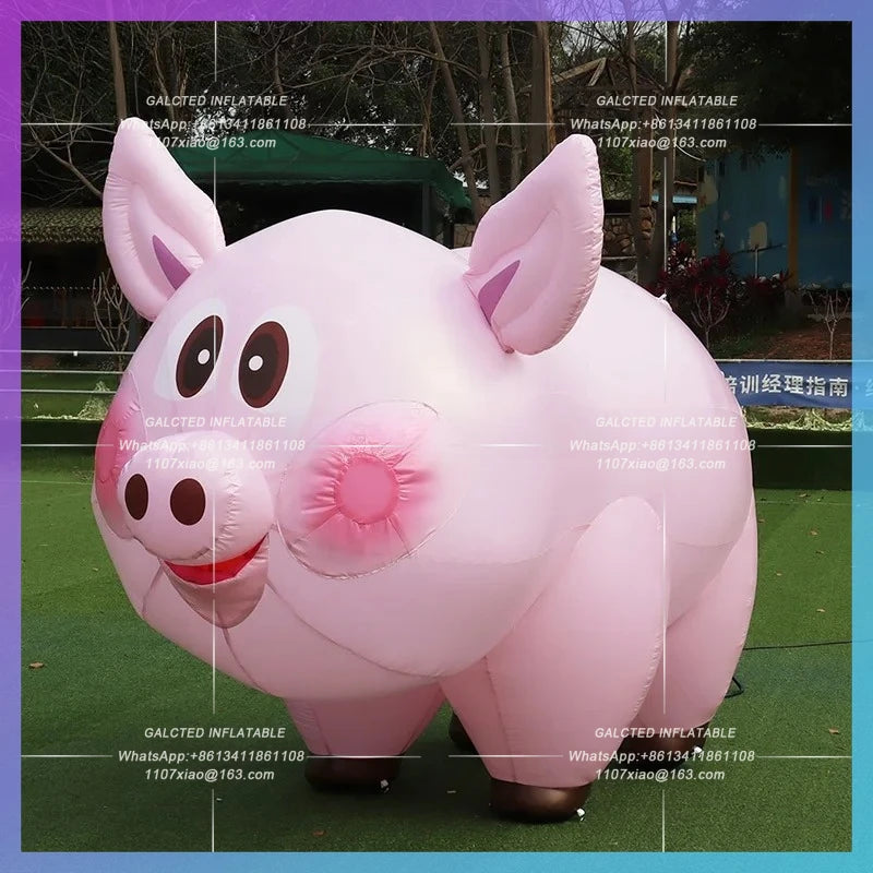 Inflatable Pink Pig Lovely Cartoon Pig Balloon Inflatable Toys Outdoor Decoration 3.36x1.86x2 Meters  for Sale-Toys
