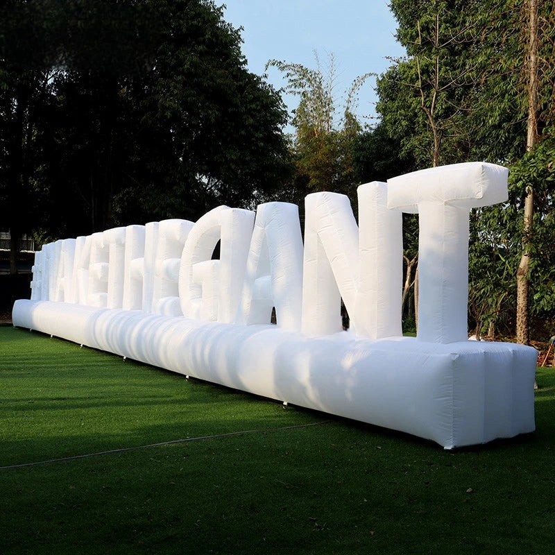 12.5x1.8 Meters Custom Made Inflatable Advertising Letters Board With LED Lights For Decoration - BG-M0199-2