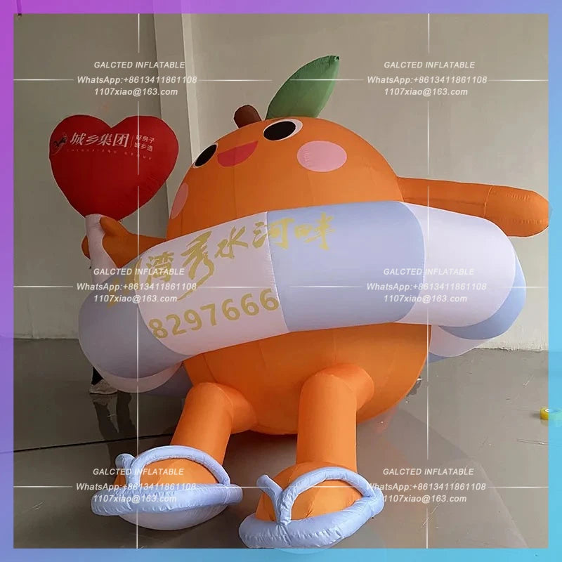 festival swimming circle sitting Orange Inflatable orange pipa fruit Bazaar Exhibition Card Drainage Mall display
