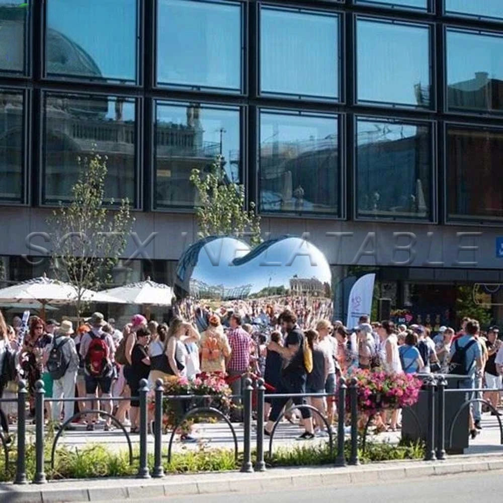 Wedding Valentine's Day Decoration Favourite Popular Large Inflatable Heart Mirror Balloon Silvery Mirror Ball For Garden Party