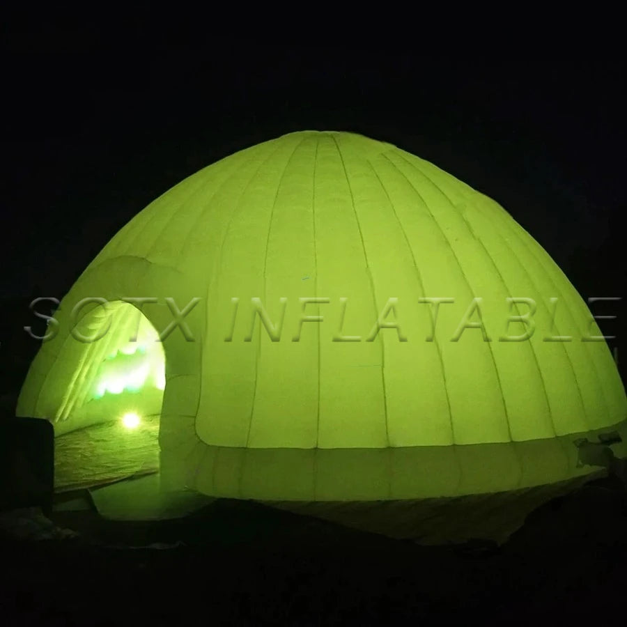 Led Light Made By Newest Advertising Blow Up Inflatable Camping Tent,5m/6m/8m Diameters Inflatable Igloo Tent With